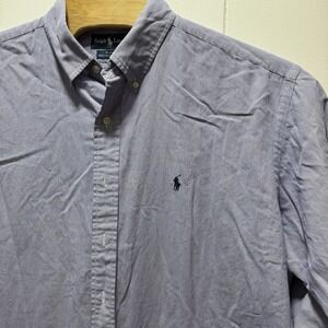 Ralph Lauren Blake Shirt Men's Size XL Long Sleeve‎ Blue Check Button Down Logo